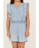 Image #3 - Hayden Girls' Ruffle Surplice Sleeveless Romper, Blue, hi-res