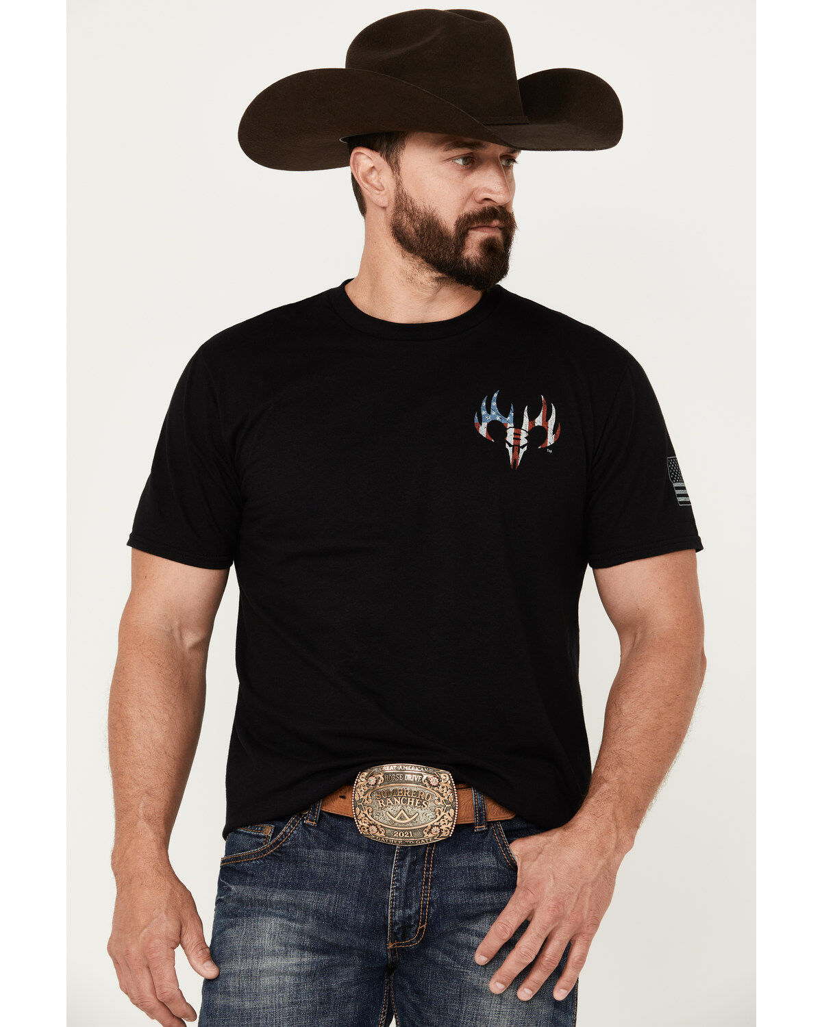 Image #1 - Buck Wear Men's Family First Short Sleeve Graphic T-Shirt, , hi-res
