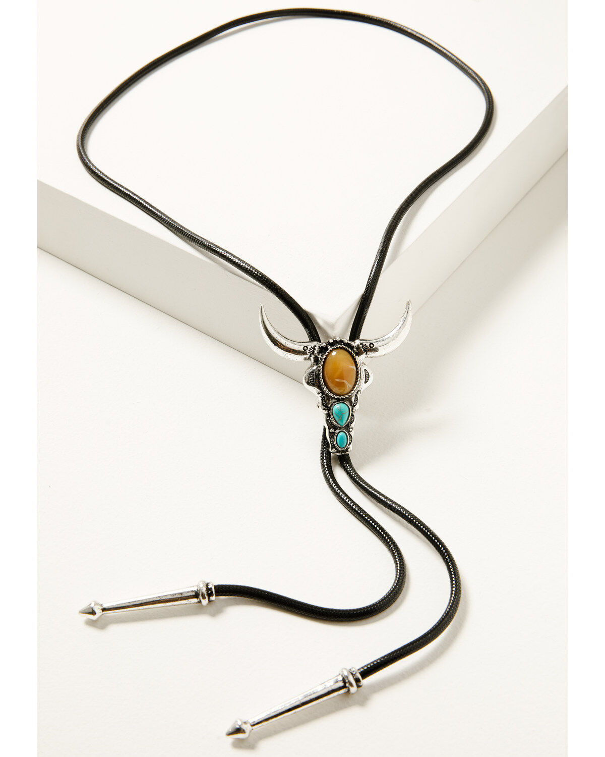 Image #1 - Shyanne Women's Steer Head Bolo Tie, Silver, hi-res