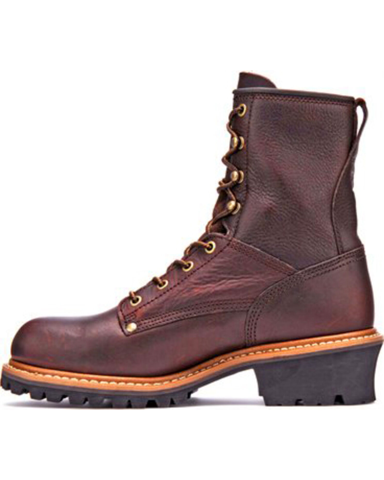 Image #3 - Carolina Men's Logger 8" Steel Toe Work Boots, Brown, hi-res