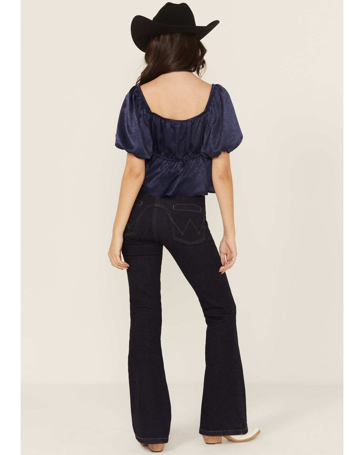 Image #3 - Wrangler Women's Bespoke Adalyn Dark Wash High Rise Flare Stretch Denim Jeans, Dark Wash, hi-res