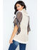 Cripple Creek Women's Crochet Knit Fur Trim Vest, Sand, hi-res