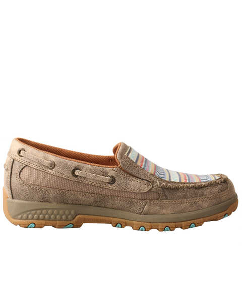 Image #2 - Twisted X Women's CellStretch Boat Shoes - Moc Toe, Tan, hi-res