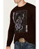 Image #3 - Moonshine Spirit Men's Skully Graphic Long Sleeve T-Shirt, Burgundy, hi-res