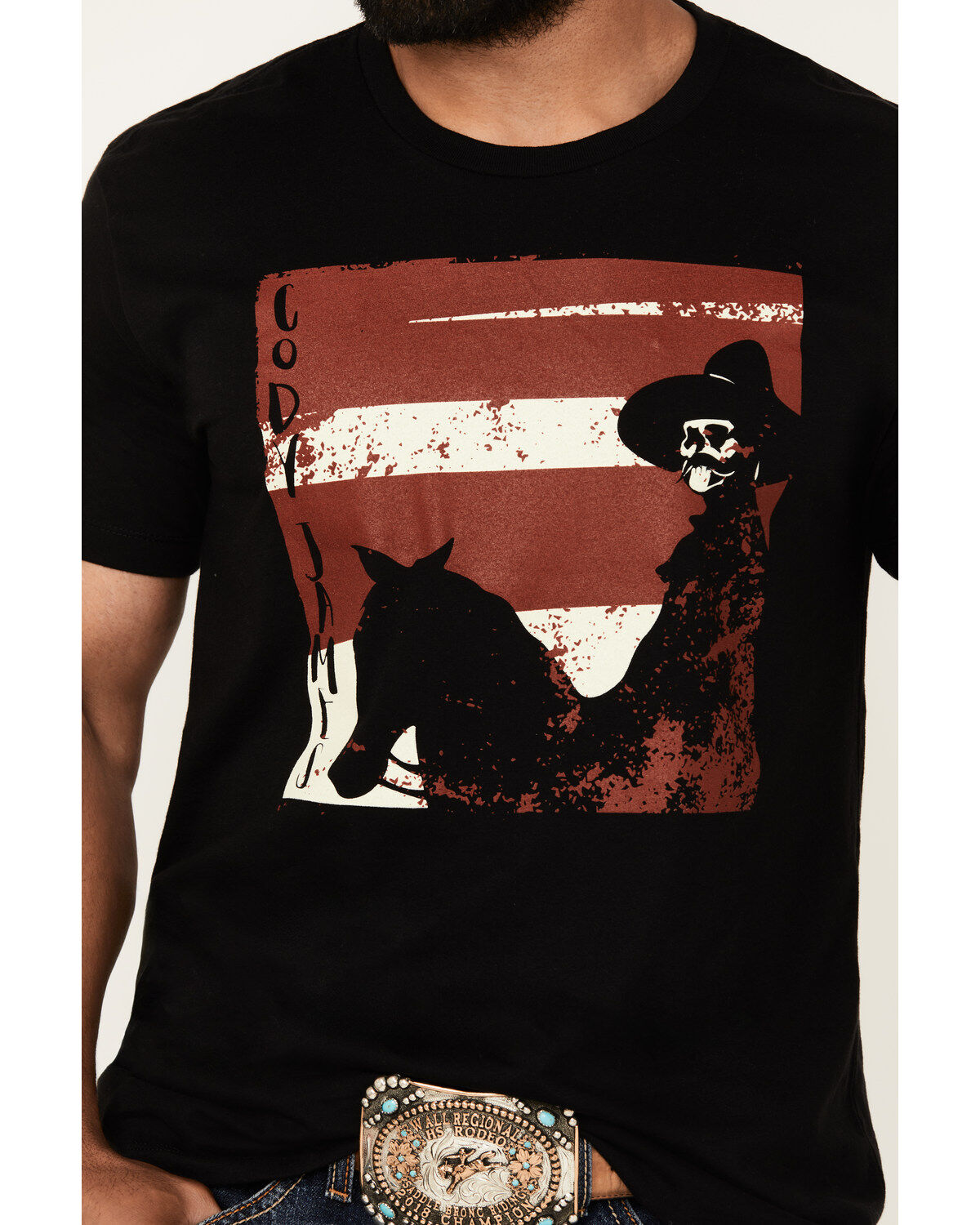 Image #3 - Cody James Men's Cowboy Skeleton Short Sleeve Graphic T-Shirt, Black, hi-res