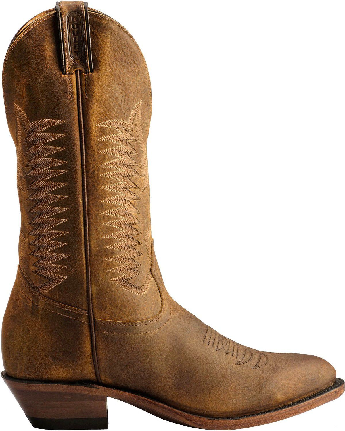 Image #2 - Boulet Men's Western Boots - Round Toe, Amber Brn, hi-res