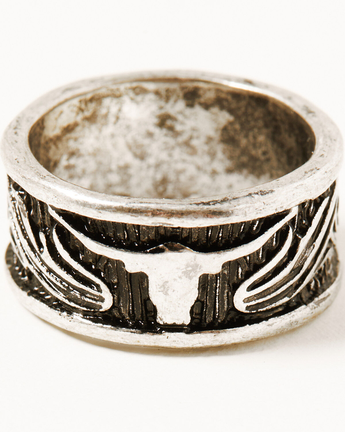 Image #2 - Shyanne Women's Silver Longhorn & Turquoise Abalone 5-piece Ring Set, Silver, hi-res