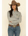 Image #3 - Wrangler Women's Solid Long Sleeve Snap Denim Shirt, Grey, hi-res
