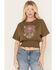 Cleo + Wolf Women's Boxy Short Sleeve Graphic Tee, Olive, hi-res