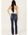 Image #1 - Shyanne Women's Celeste Dark Wash High Rise Seamed Back Stretch Bootcut Jeans, Dark Wash, hi-res