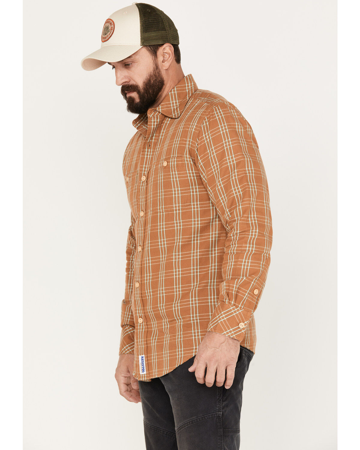Image #2 - Resistol Men's Welby Plaid Button Down Western Shirt, Lt Brown, hi-res