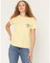 Image #2 - Wrangler X Coors Banquet Women's Logo Short Sleeve Graphic Tee, Yellow, hi-res
