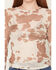 Image #3 - Shyanne Women's Farris Cow Print Long Sleeve Mesh Top, Natural, hi-res