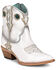Corral Women's Patent Leather Inlay & Embroidery Western Booties - Pointed Toe , White, hi-res