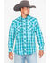Image #5 - Rock & Roll Denim Men's Poplin Plaid Print Snap Long Sleeve Western Shirt, Blue, hi-res
