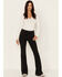 Idyllwind Women's West End Mid Rise Front Seam Rebel Flare Jeans, Black, hi-res