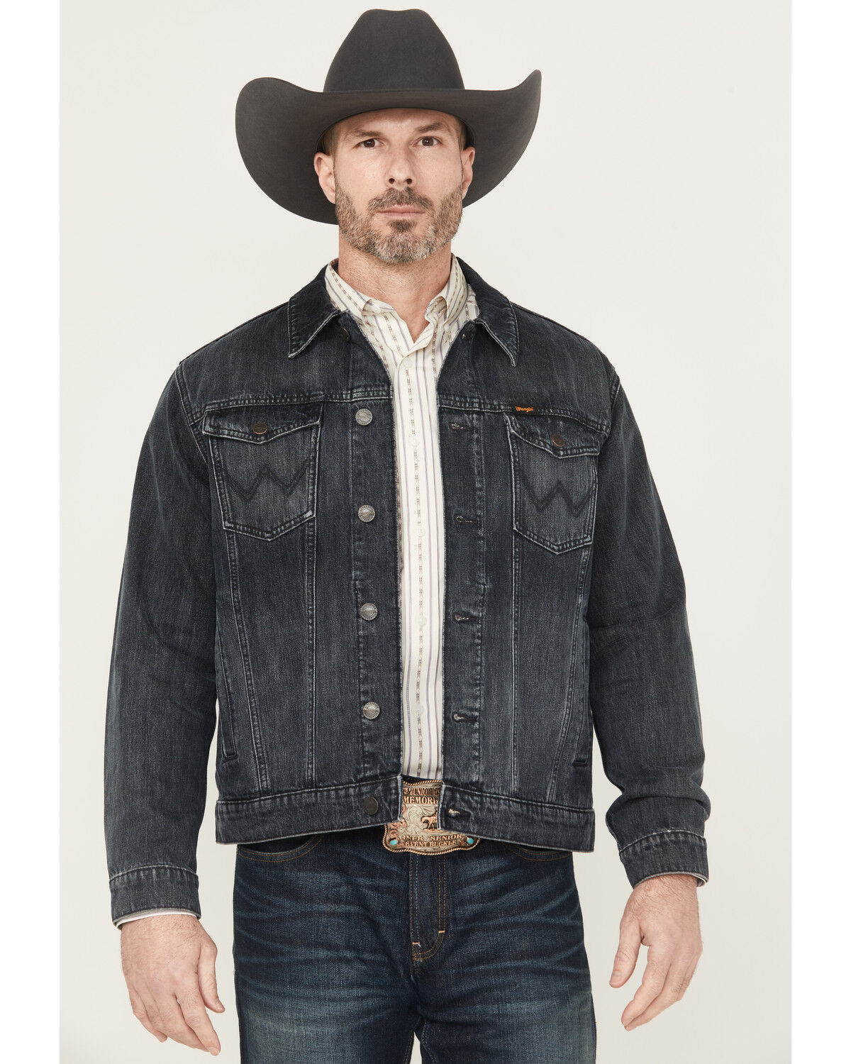 Image #1 - Wrangler Retro Men's Dark Wash Button-Down Denim Jacket, Dark Wash, hi-res