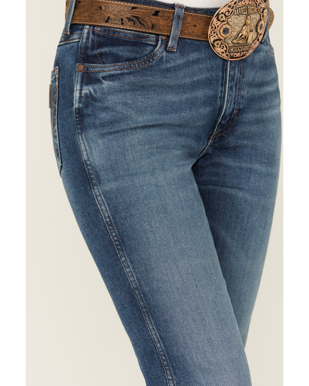 Image #2 - Wrangler Retro Women's Bessie Dark Wash High Rise Trouser Denim Jeans, Dark Wash, hi-res