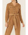 Maggie Sweet Women's Corduroy Long Sleeve Belted Jumpsuit, Tan, hi-res