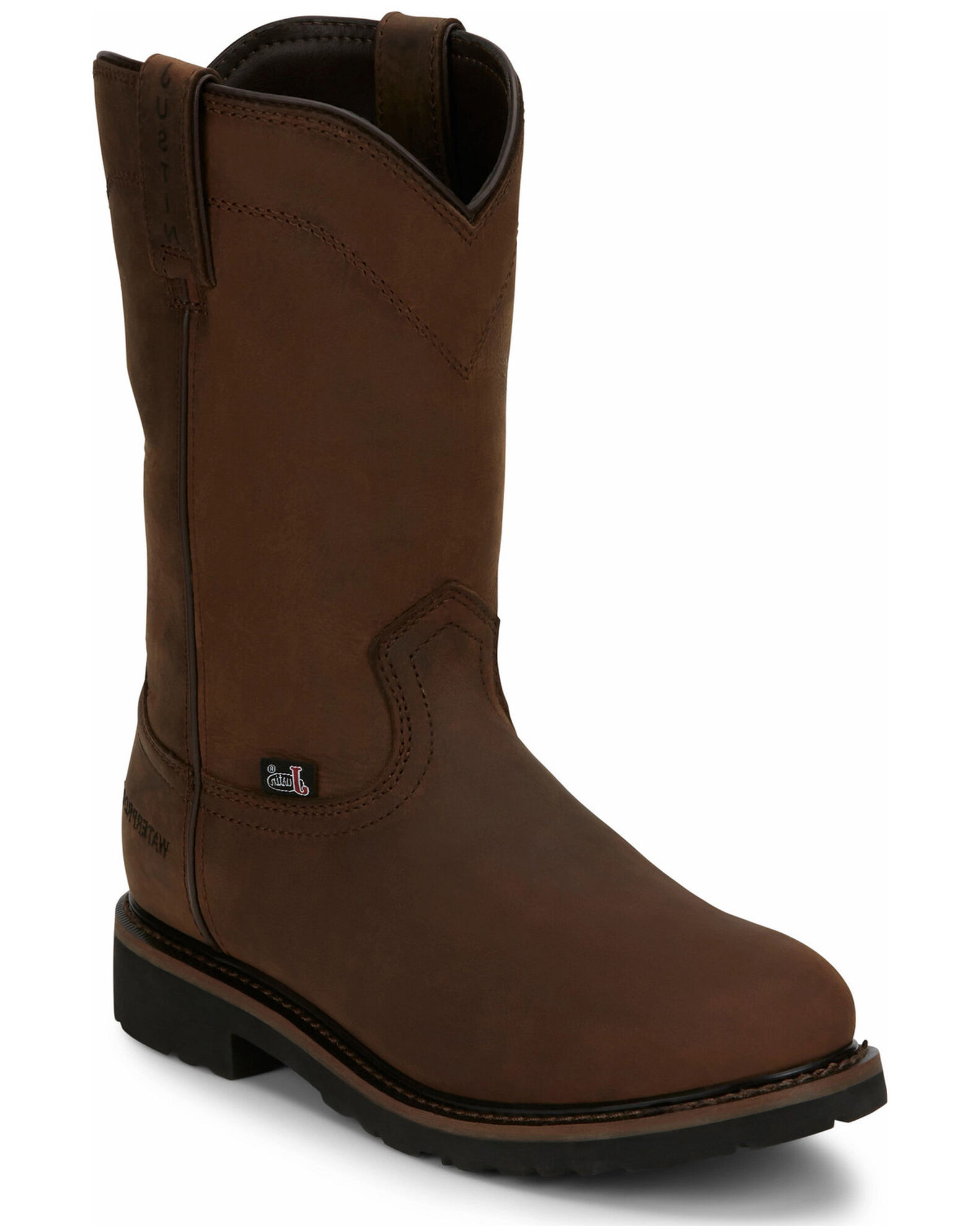 Justin wyoming waterproof cheap steel toe