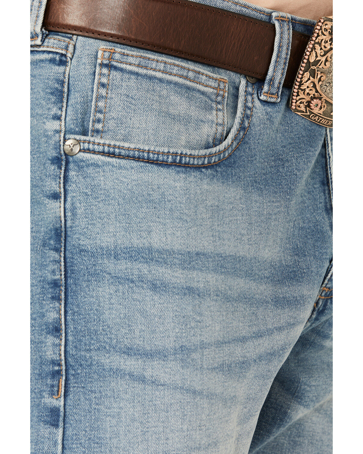 Image #2 - Wrangler 20X Men's Light Wash Shade Bootcut Stretch Jeans, Light Wash, hi-res