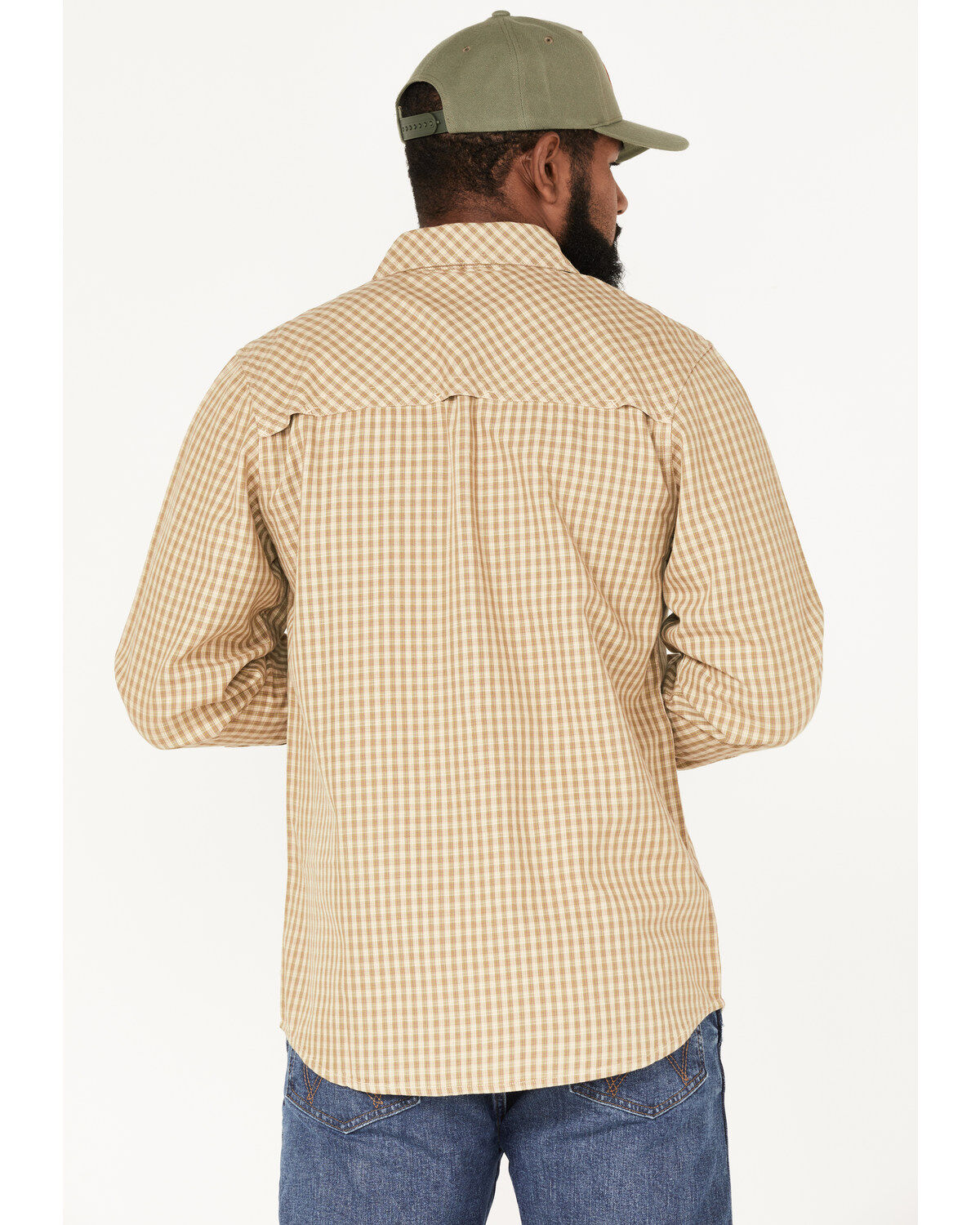 Image #4 - Resistol Men's Wheat Ridge Check Button Down Western Shirt, Sage, hi-res