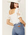 Flying Tomato Women's Cropped Lace White Blouse, White, hi-res