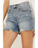 Free People Women's Makai Mid Rise Denim Shorts, Dark Wash, hi-res