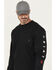 Image #2 - Ariat Men's FR Hard Head Long Sleeve Pocket Work Shirt, Black, hi-res