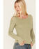 Free People Women's Daisy Chain Cuff Knit Long Sleeve Top, Green, hi-res
