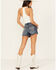 Image #1 - Shyanne Women's Medium Wash Mid Rise Novelty Pocket Comfort Stretch Shorts, , hi-res