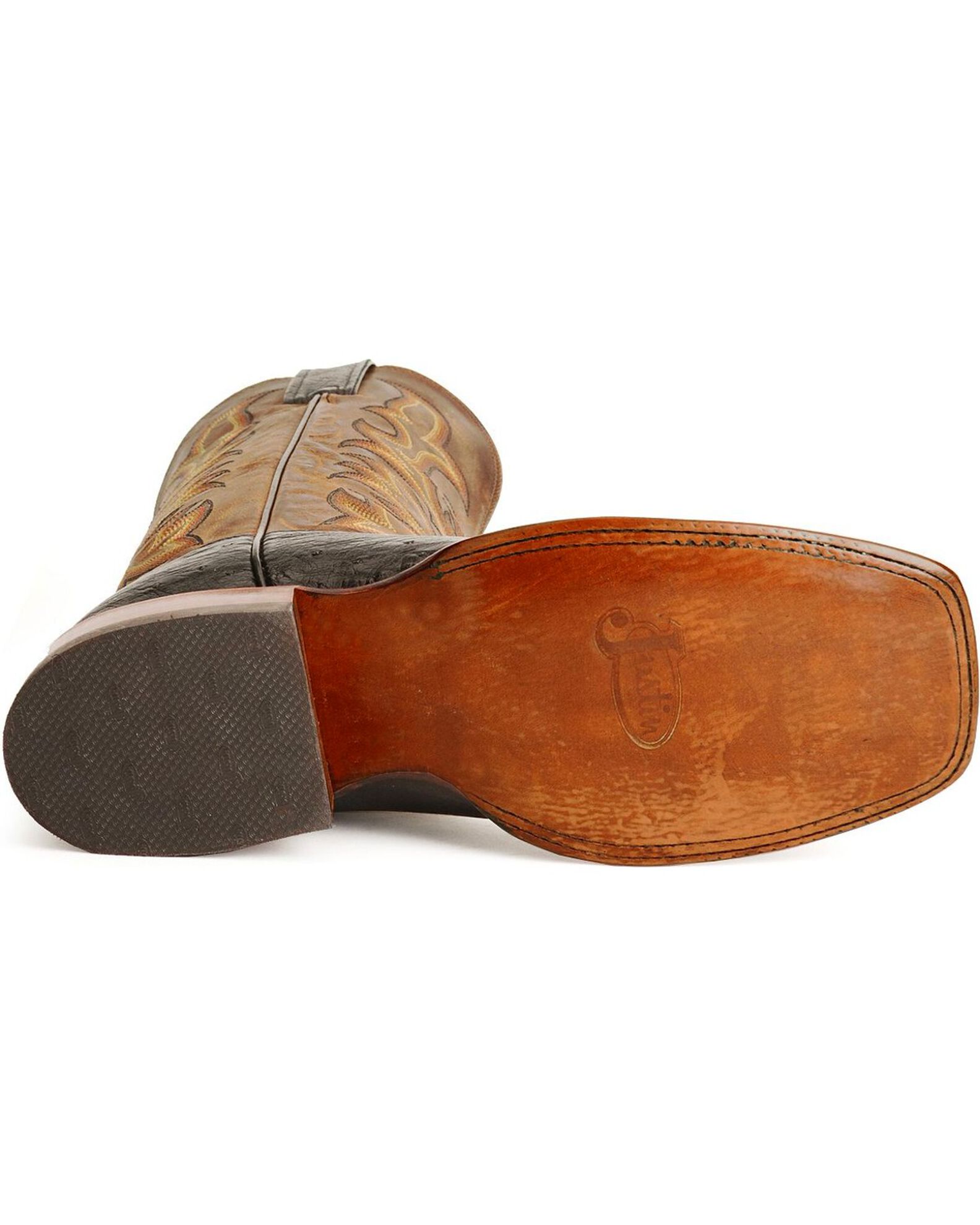 Justin Men's Smooth Ostrich AQHA Remuda Western Cowboy Boots Justin Men's Smooth Ostrich AQHA Remuda Western Cowboy Boots