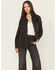 Image #1 - Levi's Premium Women's Iconic Western Denim Long Sleeve Snap Shirt, Black, hi-res