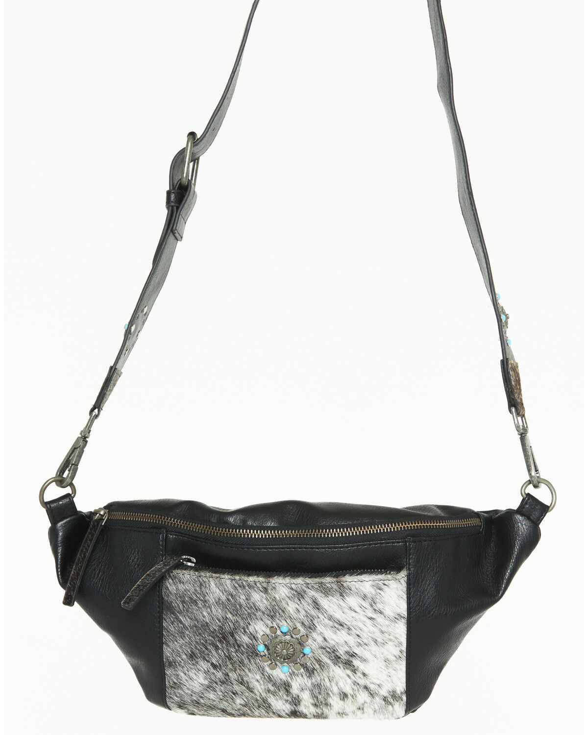 Image #2 - Shyanne Women's Winslow Hairon Concho Sling Bag, Black, hi-res