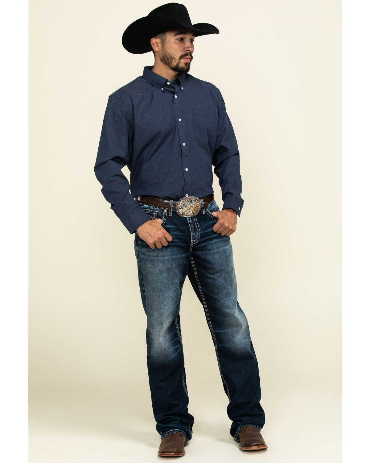 Image #6 - Cody James Core Men's Space Cowboy Geo Print Long Sleeve Western Shirt - Tall, , hi-res