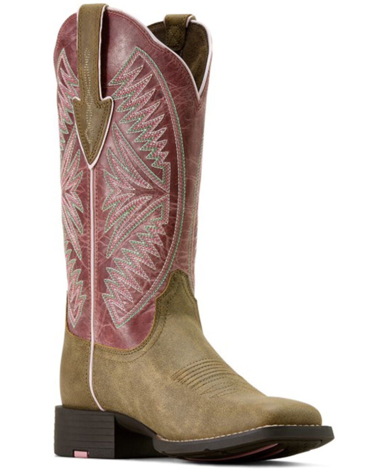 Image #1 - Ariat Women's Round Up Ruidoso Performance Western Boots - Broad Square Toe, Brown, hi-res