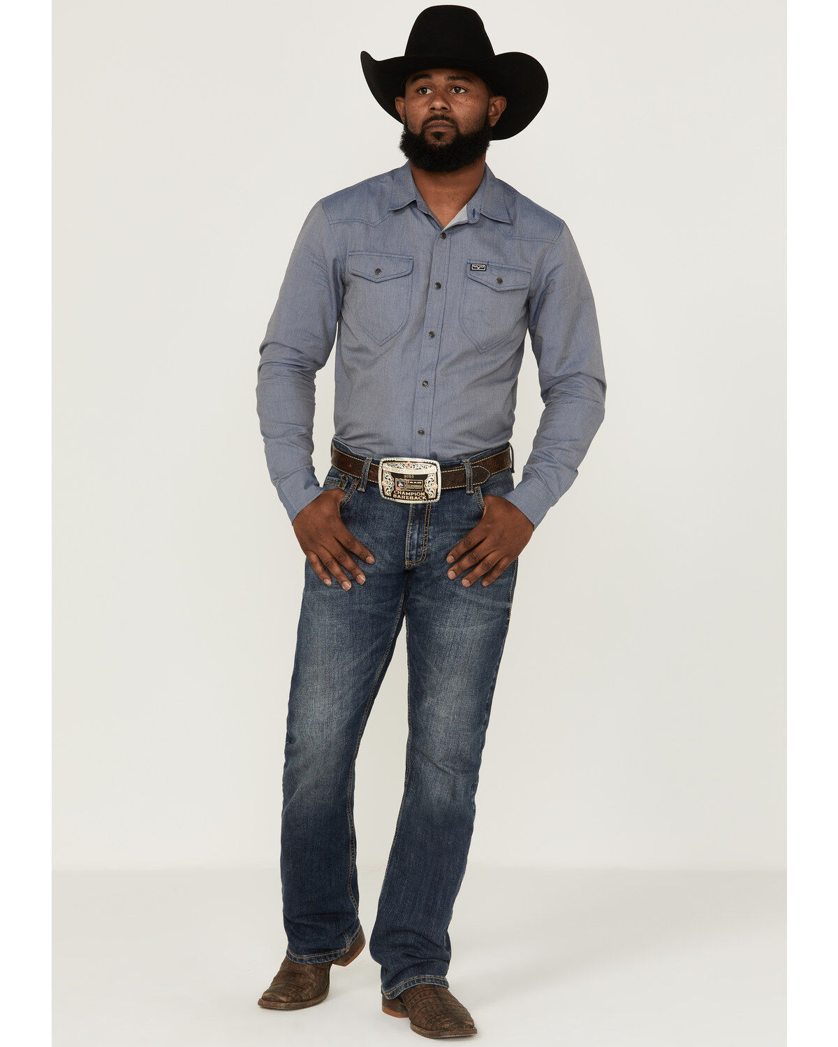 Image #2 - Kimes Ranch Men's Tucson Solid Herringbone Snap Western Shirt, , hi-res
