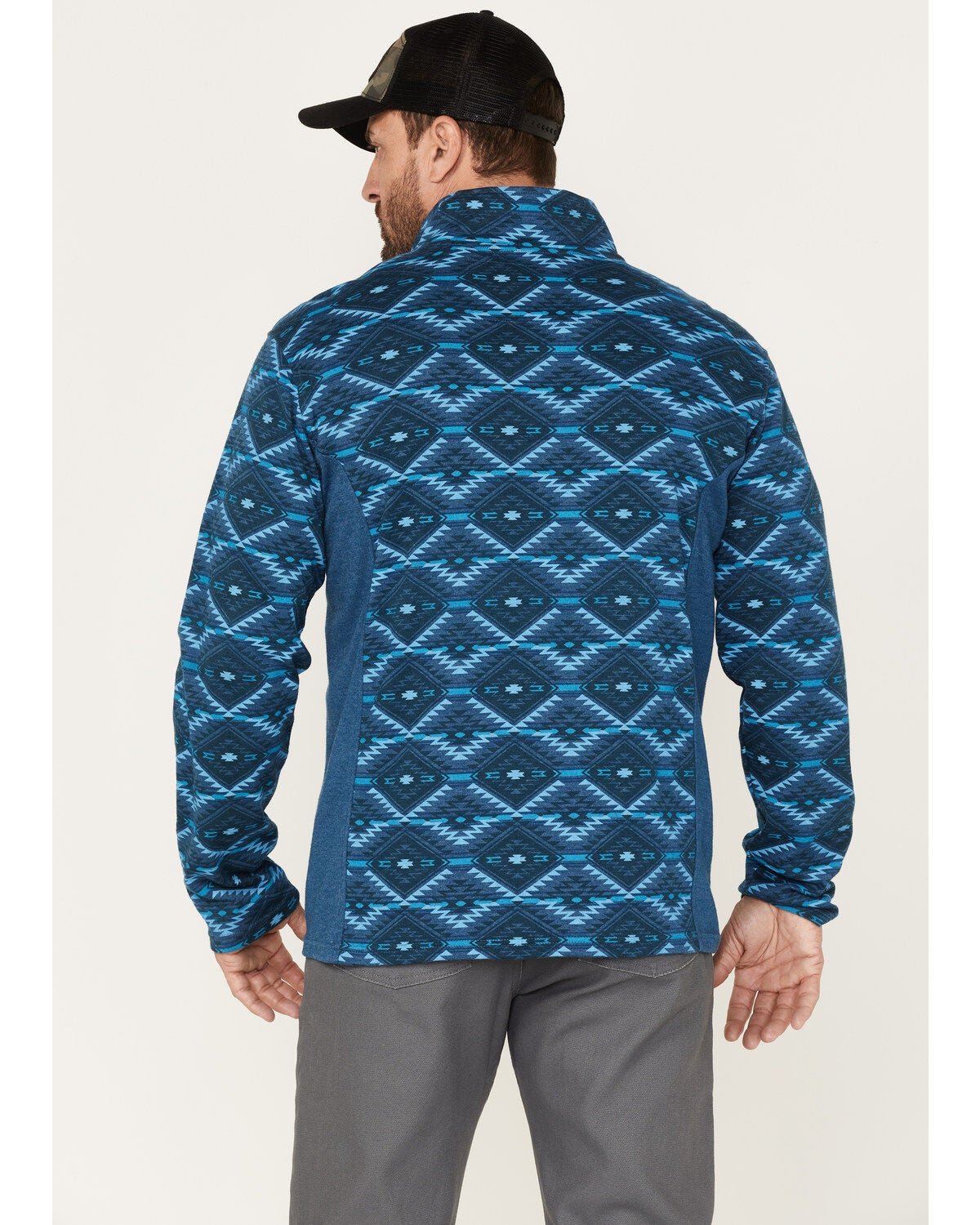 Image #4 - Powder River Outfitters Men's Southwestern Print Quarter-Zip Pullover, , hi-res