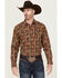 Image #1 - Cody James Men's Row Boat Southwestern Print Long Sleeve Snap Western Shirt, Red, hi-res