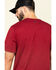Hawx Men's Red Solid Pocket Short Sleeve Work T-Shirt - Big , Red, hi-res