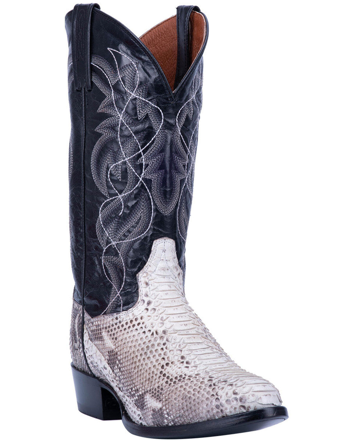 Team West Mens Cognac Python Snake Print Leather Cowboy Boots 12.5 E US