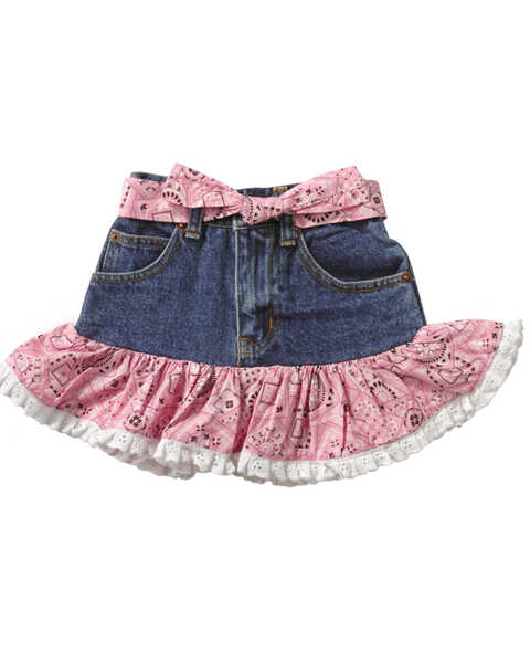Kiddie Korral Toddler Girls' Cowgirl Boots Bandana Skirt Set - 2-6, Pink