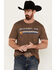 Image #1 - RANK 45® Men's Logo Short Sleeve Graphic T-shirt, Coffee, hi-res