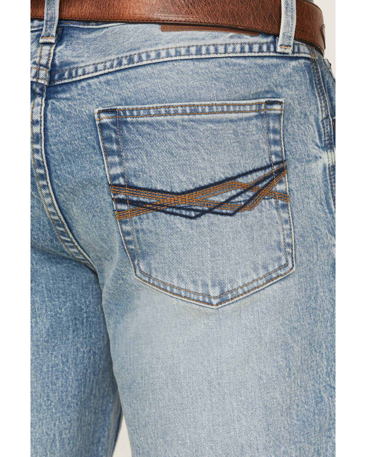 Image #4 - RANK 45® Men's Bunker Wash Ambush Slim Straight Stretch Denim Jeans, Light Wash, hi-res