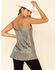 Panhandle Women's Grey Metallic Pleated Tank Top, Grey, hi-res
