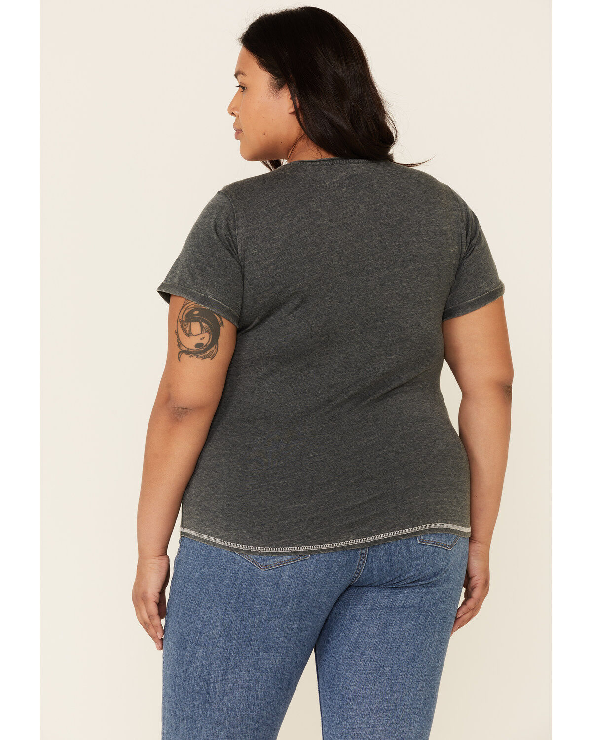 Image #4 - Panhandle Women's Thyme Rodeo Tour Short Sleeve Graphic Tee - Plus, Charcoal, hi-res