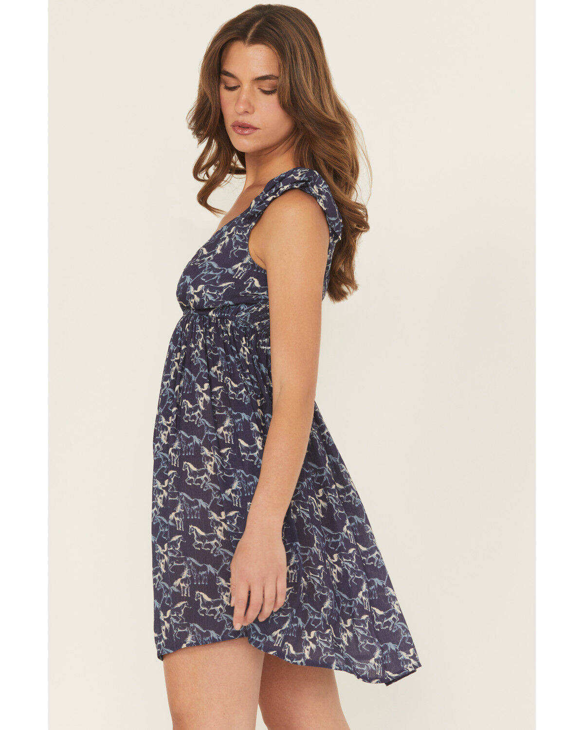 Product Name:  Rock & Roll Denim Women's Running Horses Sleeveless Mini Dress