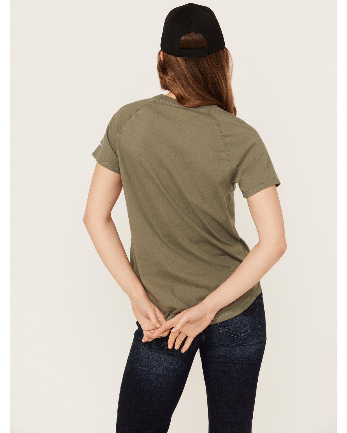 Image #4 - Carhartt Women's Force Relaxed Fit Midweight Short Sleeve Pocket Tee, Olive, hi-res