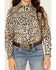 Image #3 - Cowgirl Hardware Girls' Leopard Print Long Sleeve Snap Western Shirt, , hi-res