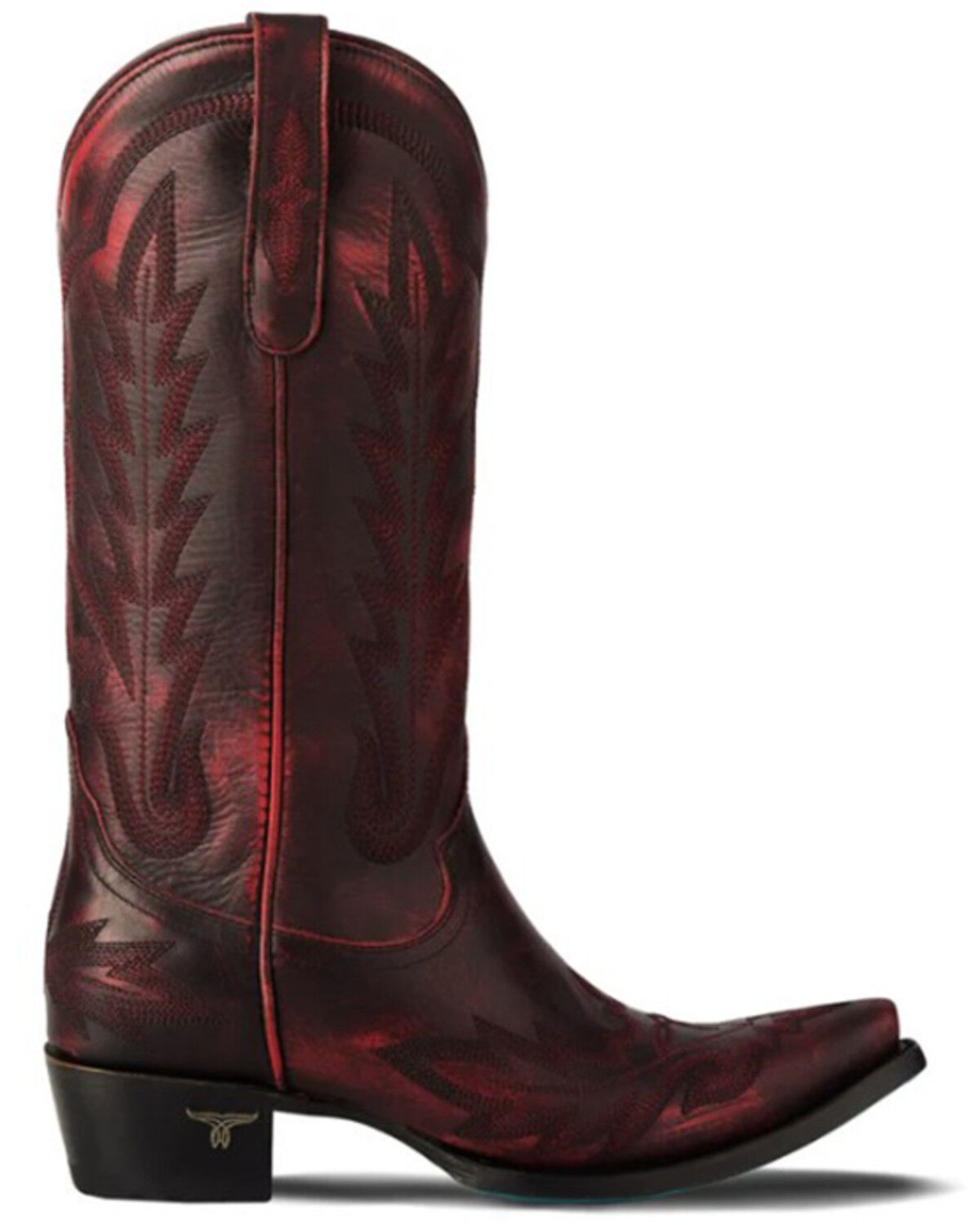 Image #2 - Lane Women's Lexington Western Boots - Snip Toe, Black Cherry, hi-res